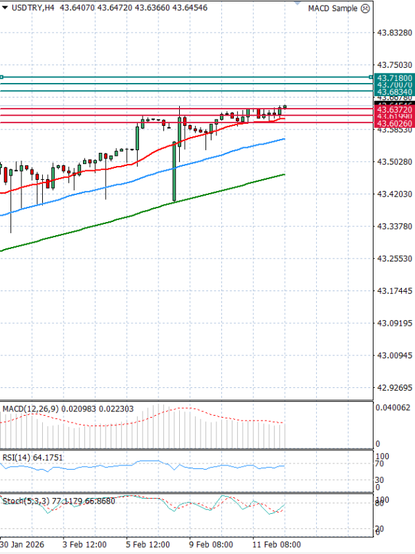 Dollar - Turkish Lira Analiza Analiza Teknike 12/02/2026