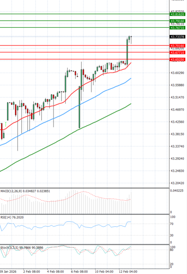 Dollar - Turkish Lira Analiza Analiza Teknike 13/02/2026
