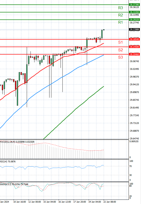 Dollar - Turkish Lira Analysis Technical analysis 22/01/2024