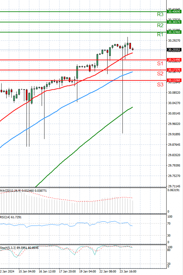 Dollar - Turkish Lira Analysis Technical analysis 24/01/2024