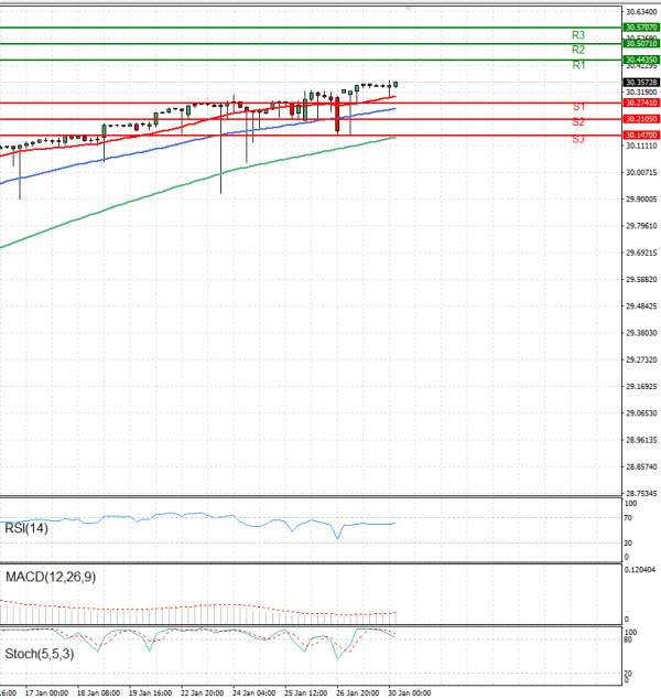 Dollar - Turkish Lira Analysis Technical analysis 30/01/2024